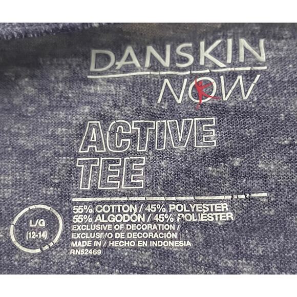 DANSKIN NOW ACTIVE TEE SHIRT, WOMENS, L, HEATHER LAVENDER, SHORT SLEEVE, V-NECK - Picture 8 of 10